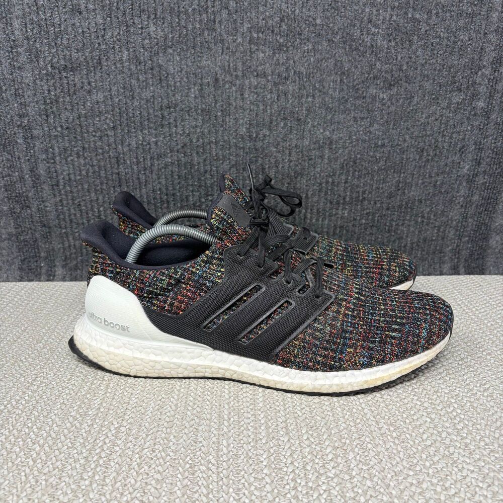 Adidas Ultraboost 4.0 Black Multicolor Knit Athletic Running Shoes Sz 12 F35232